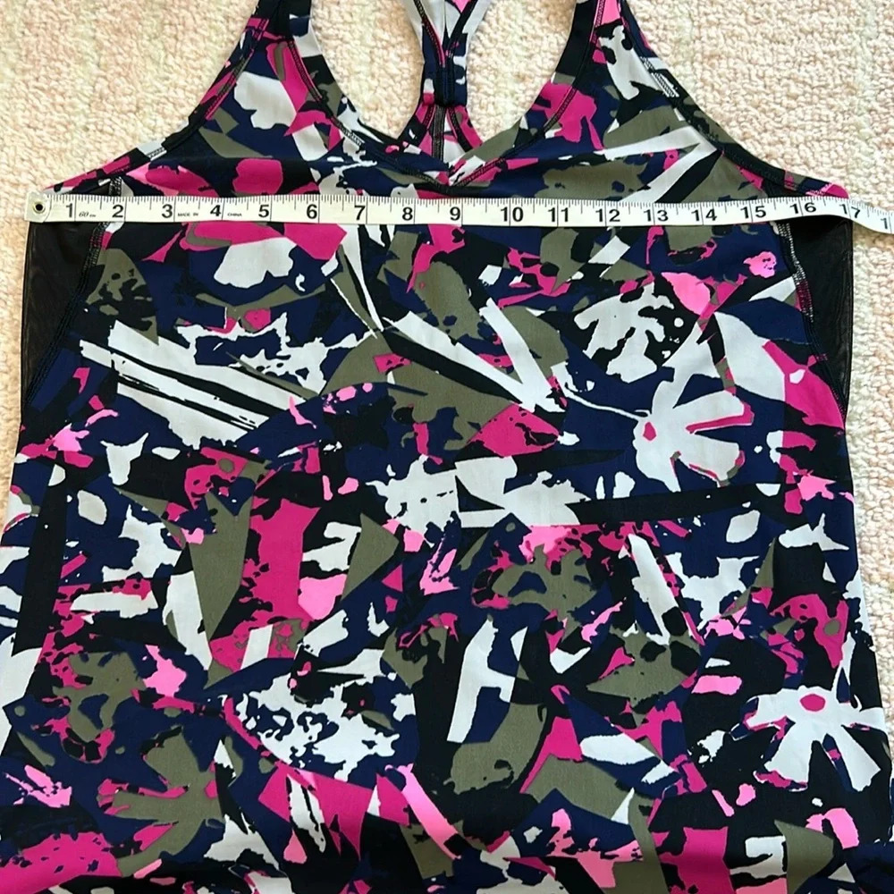 Lululemon Fast Lane Singlet Racerback Tank Top Size 6 Abstract‎ Floral Print - Picture 7 of 9